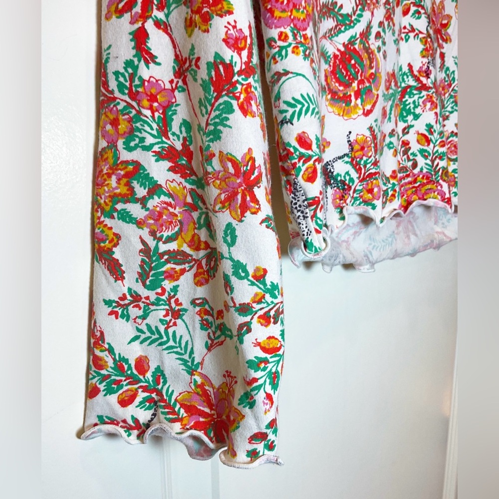Free People Floral Pajama Lounge Set MEDIUM - Picture 4 of 9